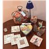 Image 2 : Decorative Home Decor Assortment with Tea Cozy and Tabletop Lamp