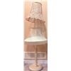 Image 1 : Cream Painted Floor Lamp with Two Fabric Shades