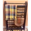 Image 5 : Home Decor Group: Sign, Wall Art, Floor Mirror, Textiles, Footstool