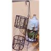 Image 3 : Home Decor Lot with Wall Basket, Ceramic Jug, Dried Flowers, and Bookends