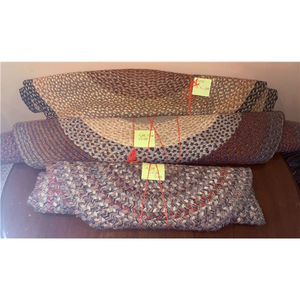 Three Oval Braided Area Rugs