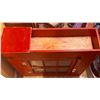 Image 2 : Red Painted Wood Wall Cabinet with Glass Door