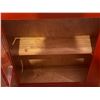 Image 3 : Red Painted Wood Wall Cabinet with Glass Door