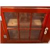 Image 4 : Red Painted Wood Wall Cabinet with Glass Door