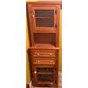 Image 1 : Pine Pie Safe Cabinet with Mesh Doors and Shelves
