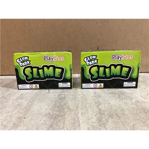 Lot Of 2 Playbees Glow In The Dark Slime 6 Packs