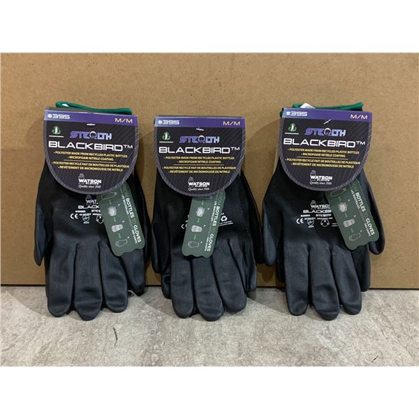 Lot Of 3 Stealth Blackbird - Polyester Made From Recycled Plastic Bottles