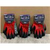 Image 1 : Lot Of 3 Stealth Red Hots Gloves - Polyester Made From Recycled Plastic Bottles