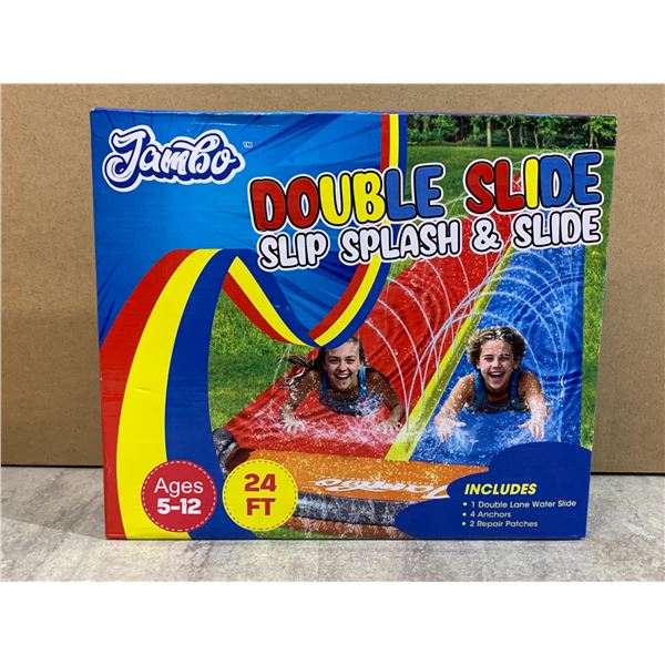 Jambo Double Slide - Slip Splash & Slide - 24ft