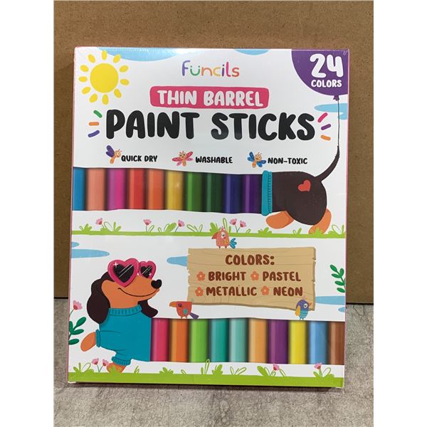 Funcils Thin Barrel Paint Sticks - 24 Colours