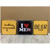 Image 1 : Lot Of 3 Square Metal Signs - 8in