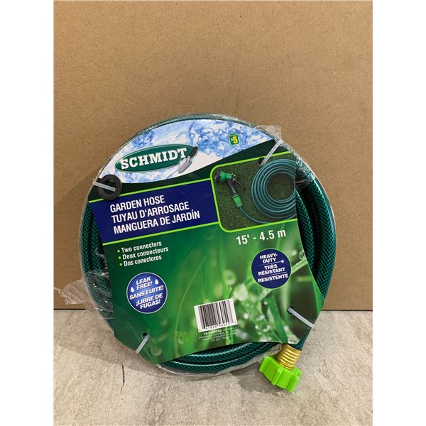 SCHMIDT Garden Hose - 2 Connectors - Heavy Duty - 15in - 4.5m