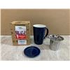 Image 1 : Tossow Ceramic Tea Mug With Infuser & Lid In Dark Blue