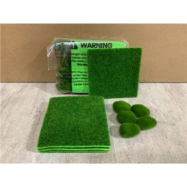 Snail Garden Mini Artificial Grass Squares 6 x 6in - 8 Pack