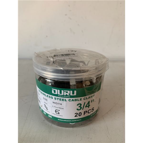 Duru Stainless Steel Cable Clamps - 3/4in - 20 PCS