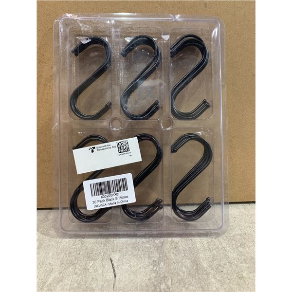 30 PCS - Black S Hooks