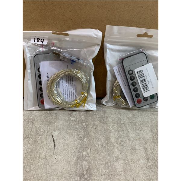 Lot Of 2 USB Powered LED Silver Wire String Fairy Lights