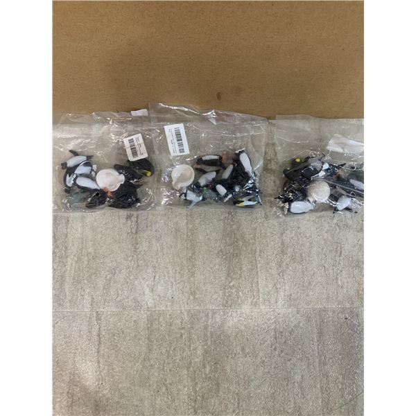Lot Of 3 Bags Of Arctic Penguin & Igloo Figures