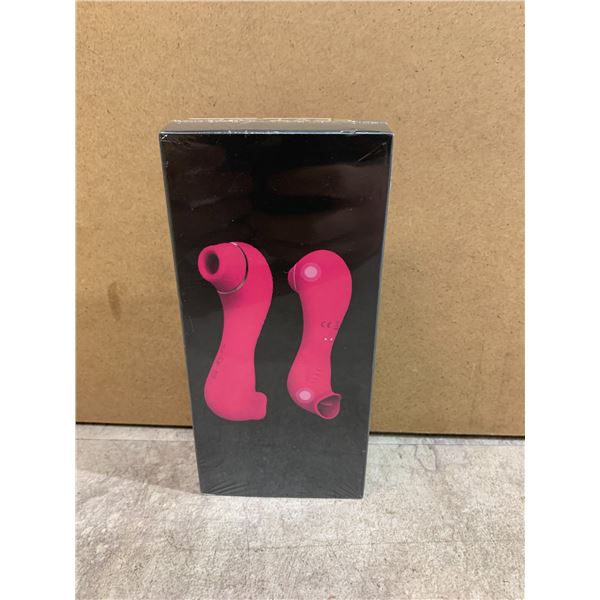 Red Dual Pleaure Air Pulse Clitoral Stimulator & Tounge Licking Vibrator