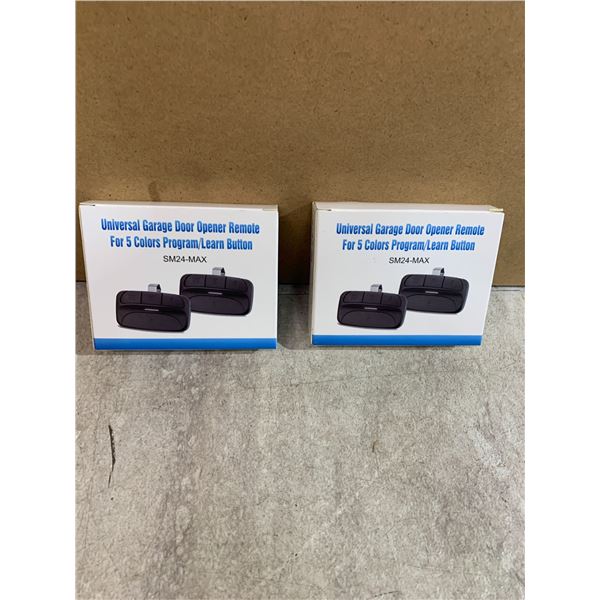 Lot Of 2 Universal Garage Door Opener Remotes - SM24-MAX