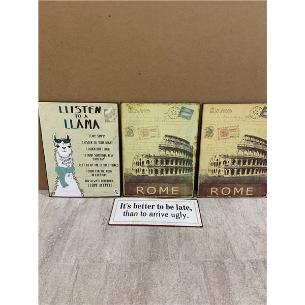 Lot Of 4 Metal Signs