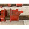 Image 3 : Vintage Pipe Clamps With Red Cast Iron Fixtures & Adjustable Threaded Jaws