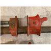 Image 4 : Vintage Pipe Clamps With Red Cast Iron Fixtures & Adjustable Threaded Jaws