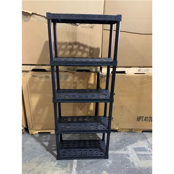 5 Tier Plastic Shelf - 75in x 30 in x 14in