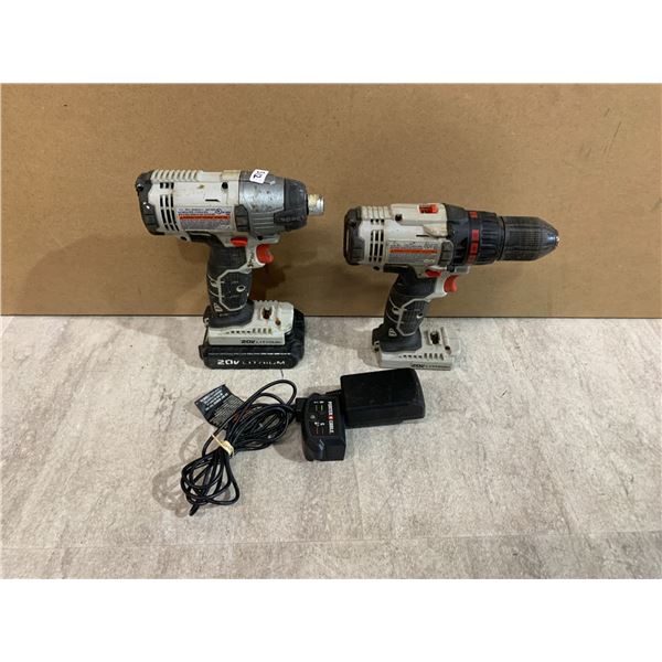 Porter Cable 20V Max Cordless Drill & Impact Driver Combo Kit - Includes Charger