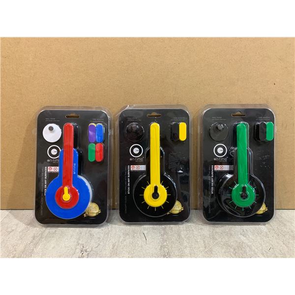 Lot Of 3 On Time Wall Clocks - Includes Wall Hook With Double Sided Tape & Time Makers With Double S