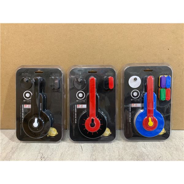 Lot Of 3 On Time Wall Clocks - Includes Wall Hook With Double Sided Tape & Time Makers With Double S