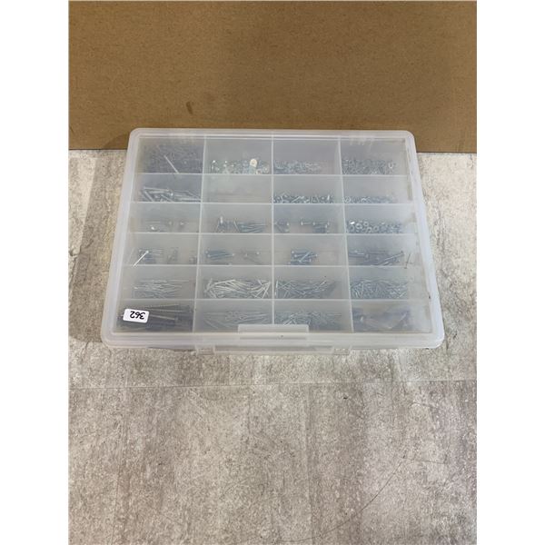Assortment Of Hardware In A Clear Box