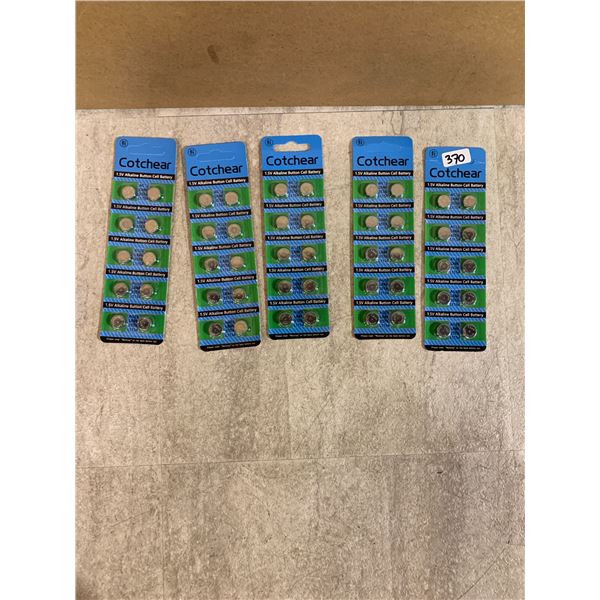 Lot Of 5 Packs Of 10 Cotchear 1.5V Alkaline Button Cell Batteries