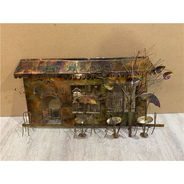 Vintage 1974 Enesco 3D Wall Art Sculpture - Bar & Café