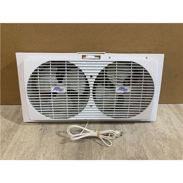 Cool Works 9in Twin Window Fan - 2 Speed Settings