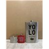 Image 1 : Lot Of 3 Different Flasks - 2 Normal Sized - 1 Mega Sized