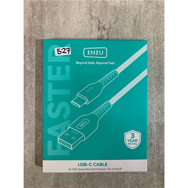 INIU USB-C Cables - DI-D3C SwooshCord 3.1A 3 Pack