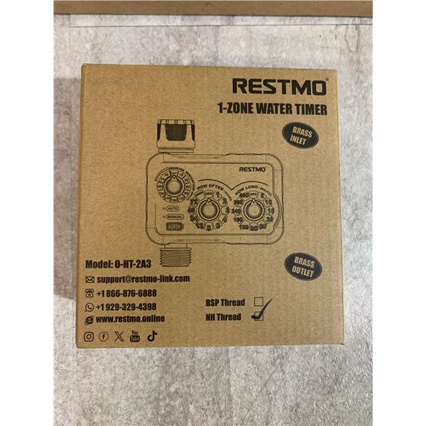 Restmo 1-Zone Water Timer - NH Thread - Model NO: O-HT-2A3