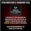 Image 1 : Item Forfeiture & Transport, Shipping, Delivery Fees & Conditions