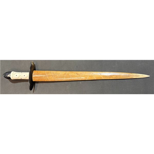 Dagger with Swordfish Rostrum Blade, Animal Bone and Ivory Handle