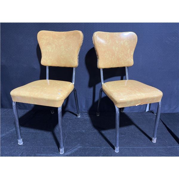 Chrome and Yellow Vinyl Kitchen Chairs