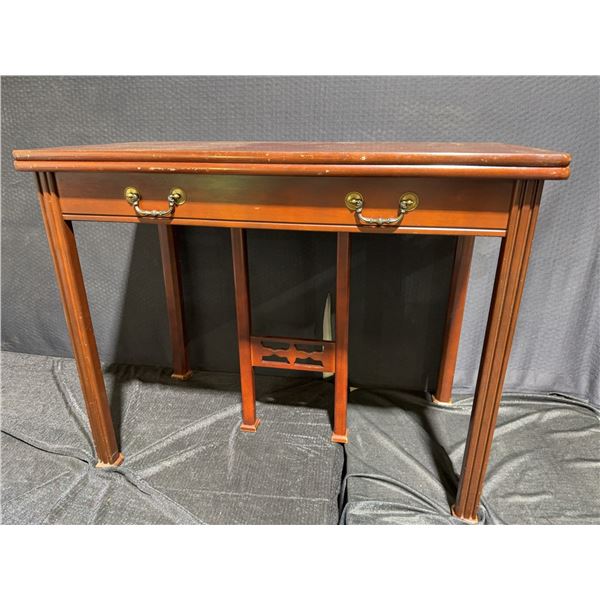 Mahogany Table with Brass Drawer Pulls