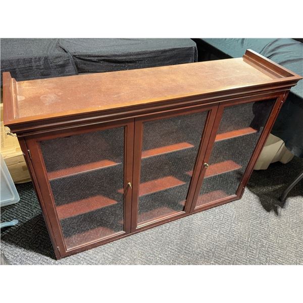 Wood and Glass Three-Door Display Cabinet