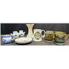 Image 1 : Irish Porcelain and English Pottery Lot, Mugs, Plates, Vases