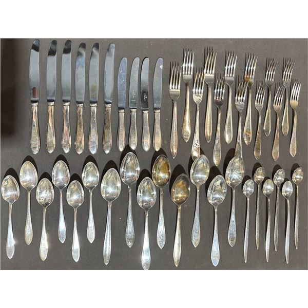 Silver Plate Flatware Set, 43 Pieces