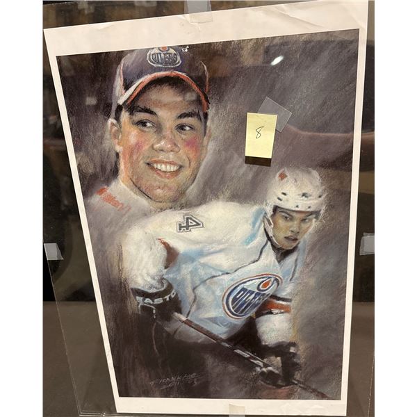 Edmonton Oilers Hockey Player Pastel Illustration