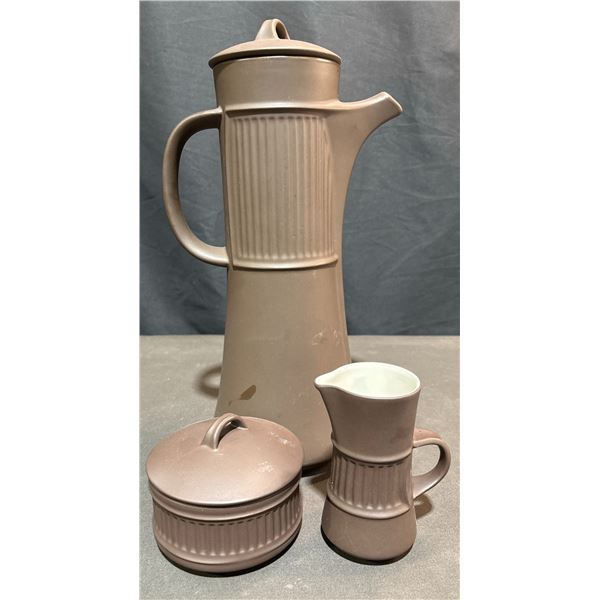Dansk Brown Stoneware Coffee Set, JHQ Denmark