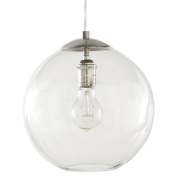 Home Decorators Collection 1-Light 60W Brushed Nickel Globe Pendant