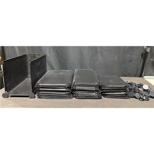 Black Plastic Interlocking Storage Bins and End Caps
