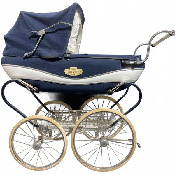Oxford Peg Blue and White Baby Pram Carriage